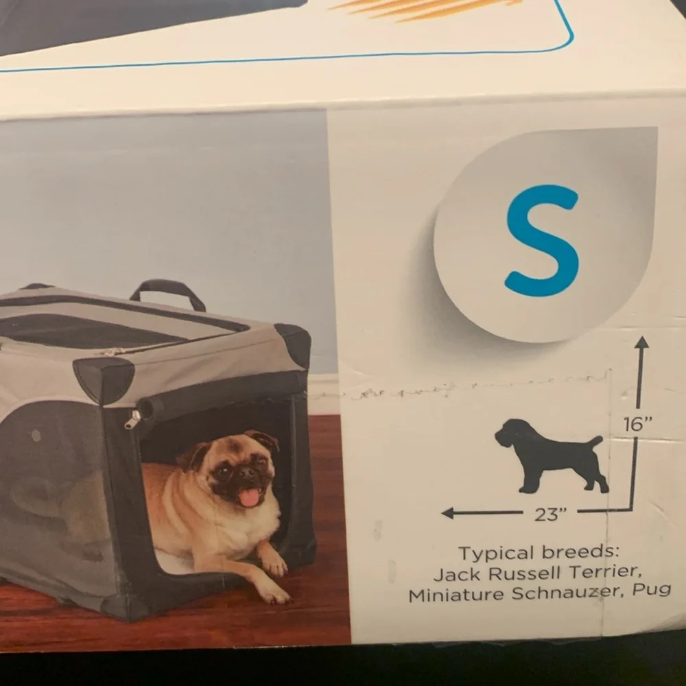 Lightweight canvas portable pet crate size small